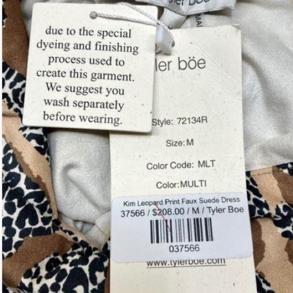 Tyler Boe Leopard Print Faux Suede Dress (Medium) New With Tags - Picture 6 of 6